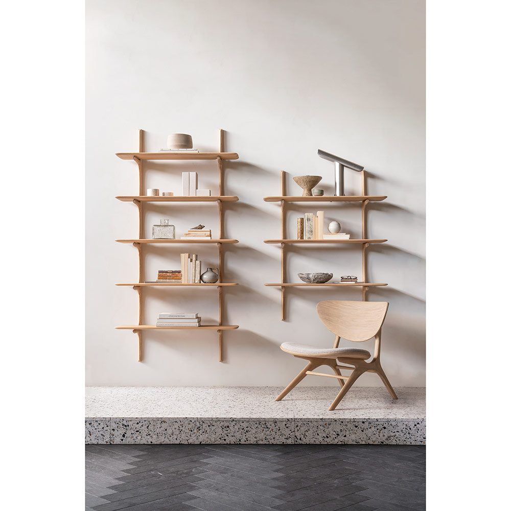 Pi Wall Shelf - Oak, 5 Shelves