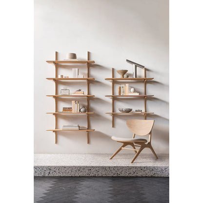 Pi Wall Shelf - Oak, 5 Shelves