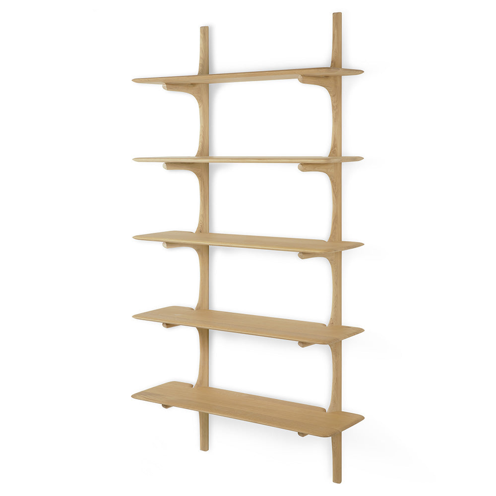 Pi Wall Shelf - Oak, 5 Shelves