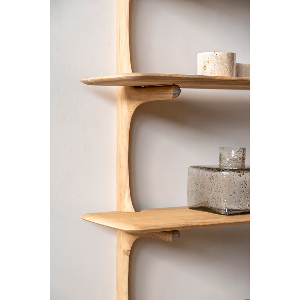 Pi Wall Shelf - Oak, 5 Shelves