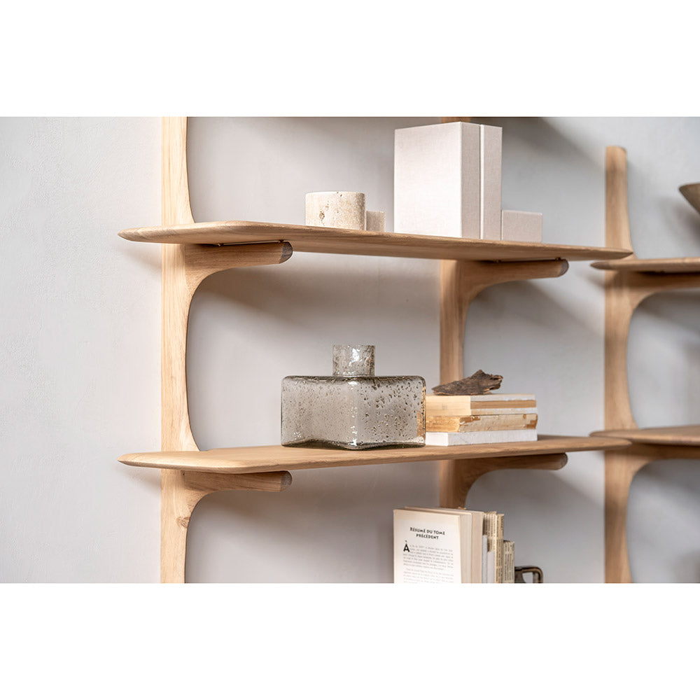 Pi Wall Shelf - Oak, 5 Shelves
