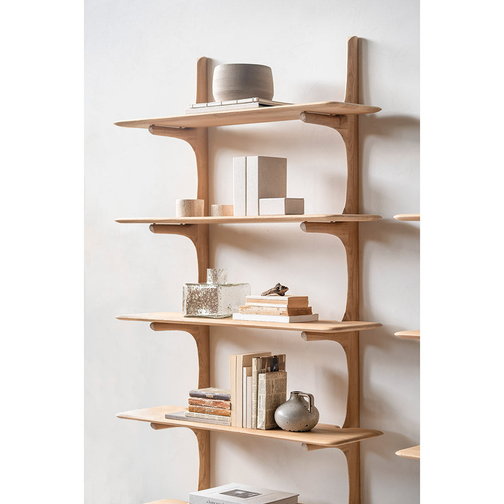 Pi Wall Shelf - Oak, 5 Shelves