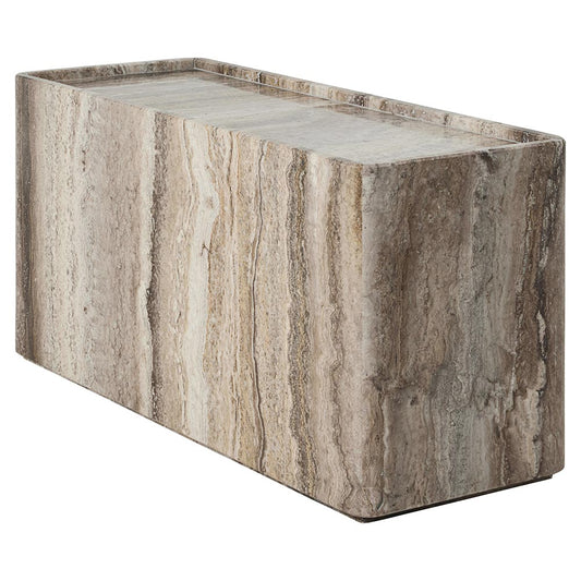Pietra Rectangular Side Table - Lively Sepia