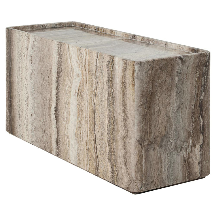 Pietra Rectangular Side Table - Lively Sepia