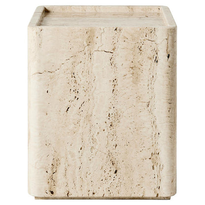 Pietra Square Side Table - Neutral White Travertine