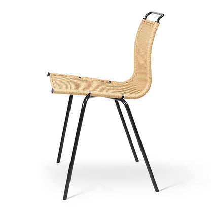 PK1 Dining Chair - Natural Paper Cord, Black Steel