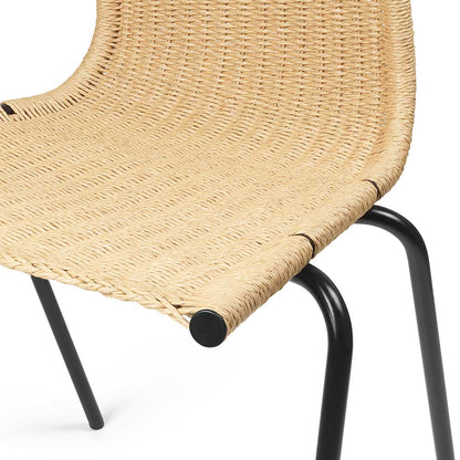 PK1 Dining Chair - Natural Paper Cord, Black Steel