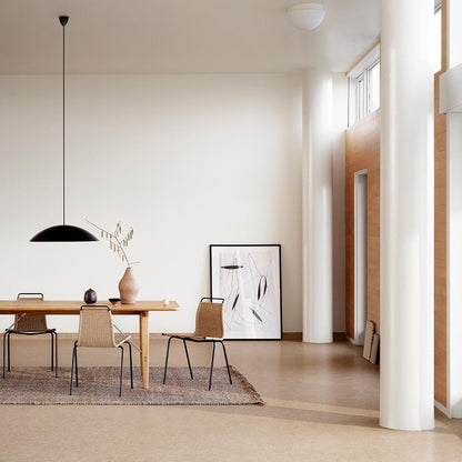 PK1 Dining Chair - Natural Paper Cord, Black Steel