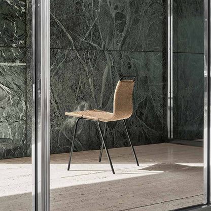 PK1 Dining Chair - Natural Paper Cord, Black Steel