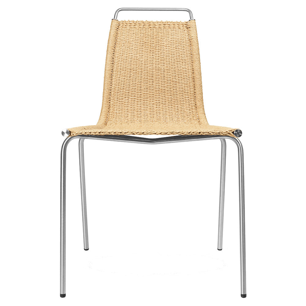 PK1 Dining Chair - Natural Paper Cord, Stainless Steel