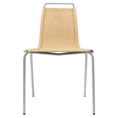 PK1 Dining Chair - Natural Paper Cord, Stainless Steel
