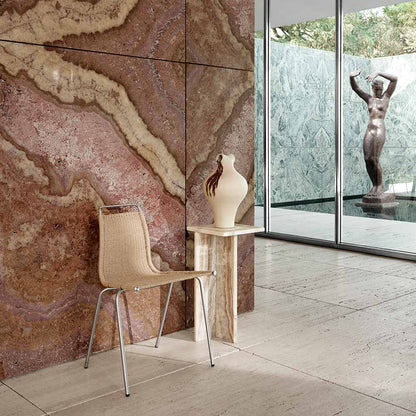 PK1 Dining Chair - Natural Paper Cord, Stainless Steel