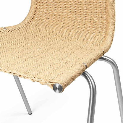 PK1 Dining Chair - Natural Paper Cord, Stainless Steel