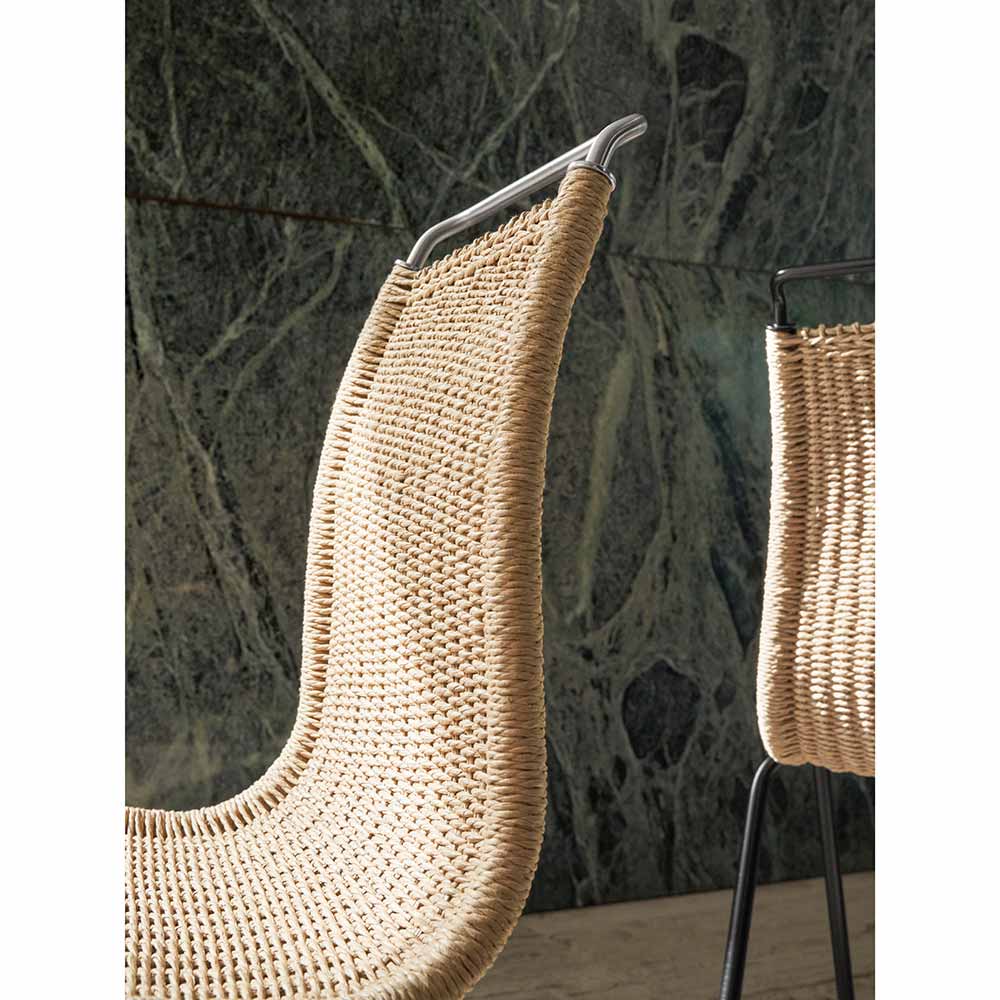 PK1 Dining Chair - Natural Paper Cord, Stainless Steel