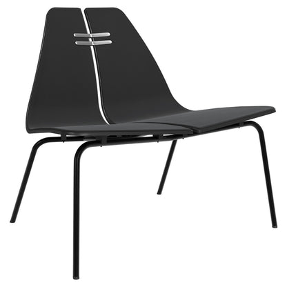 PK23 Front Upholstered Lounge Chair - Black Ash Shell, Black Base