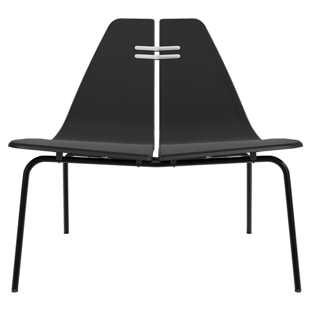 PK23 Front Upholstered Lounge Chair - Black Ash Shell, Black Base