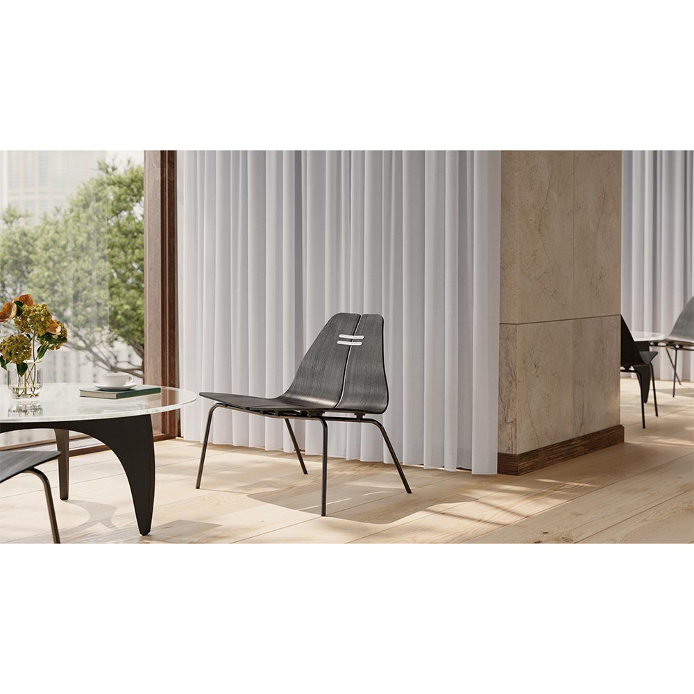 PK23 Lounge Chair - Clear Lacquered Oak, Brushed Stainless Steel