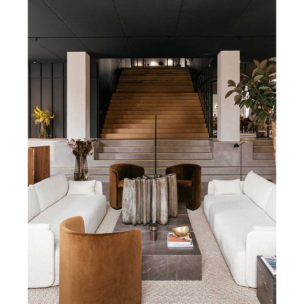 Plinth Low Marble Table - Gray Kendzo