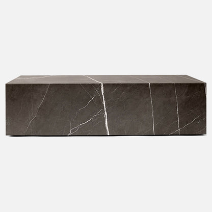 Plinth Low Marble Table - Brown, Gray