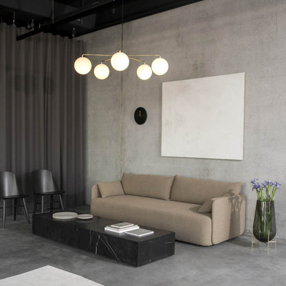 Plinth Low Marble Table - Brown, Gray