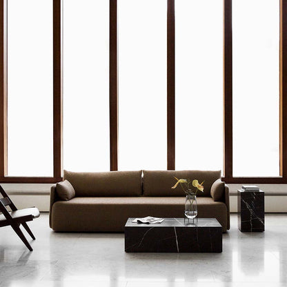 Plinth Low Marble Table - Brown, Gray