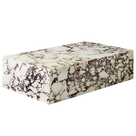 Plinth Low Marble Table - Calacatta Viola