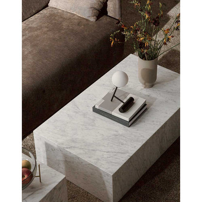 Plinth Low Marble Table - Carrara