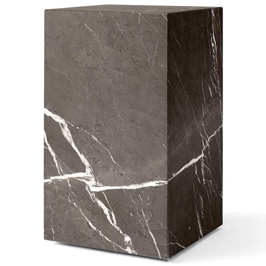 Plinth Tall Marble Table - Gray Kendzo