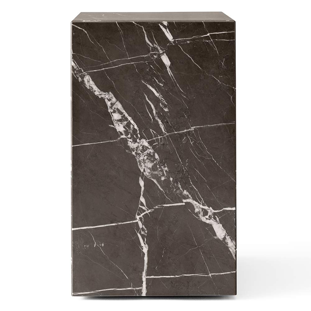 Plinth Tall Marble Table - Gray Kendzo