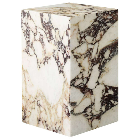 Plinth Tall Marble Table - Calacatta Viola