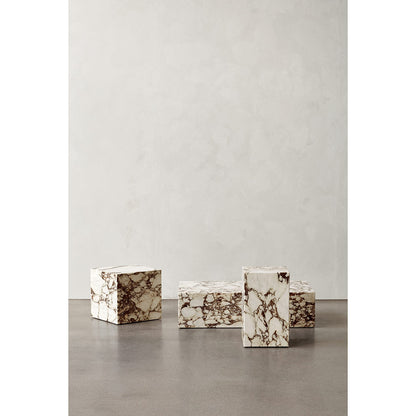 Plinth Tall Marble Table - Calacatta Viola