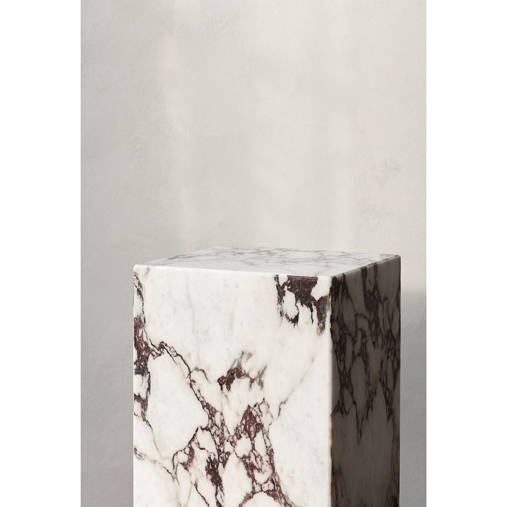 Plinth Tall Marble Table - Calacatta Viola