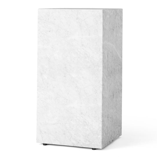Plinth Tall Marble Table - Carrara