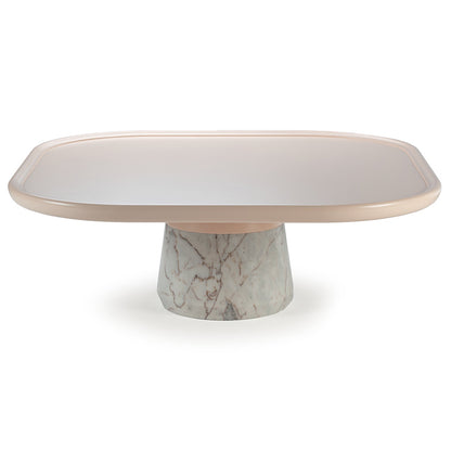 Poppy Square Coffee Table - Wood Top, Marble Base