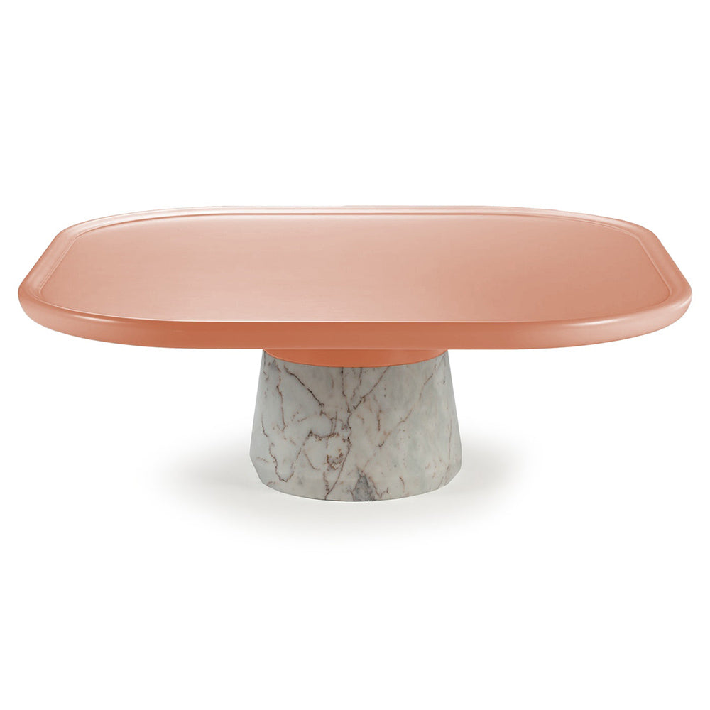 Poppy Square Coffee Table - Wood Top, Marble Base