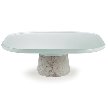 Poppy Square Coffee Table - Wood Top, Marble Base