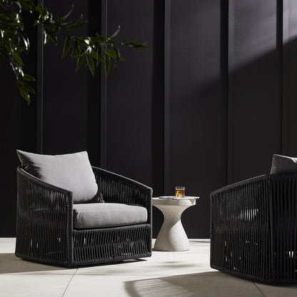 Porto Outdoor Swivel Chair - Venao Charcoal