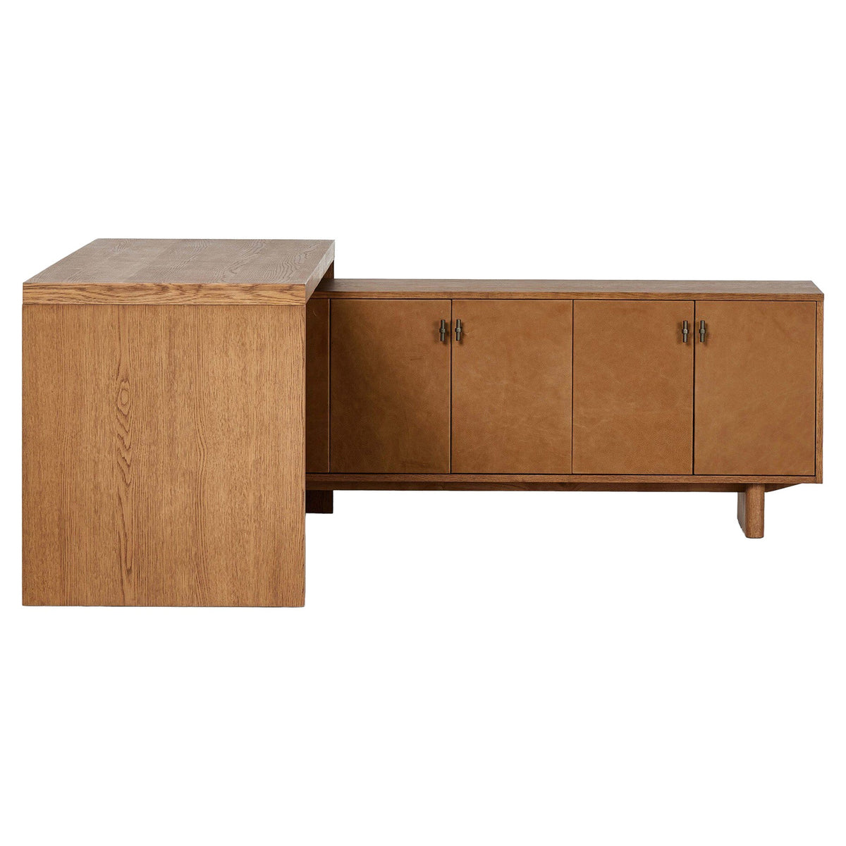 Posada L-Shaped Desk - Amber Oak Veneer