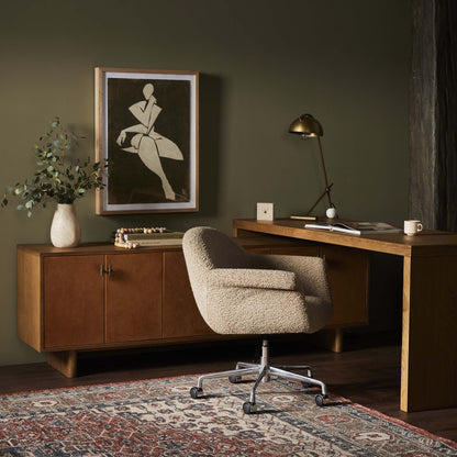 Posada L-Shaped Desk - Amber Oak Veneer