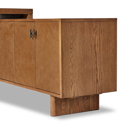 Posada L-Shaped Desk - Amber Oak Veneer
