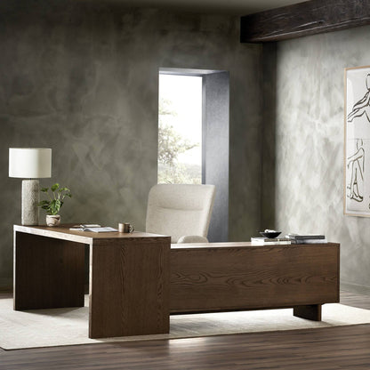Posada L-Shaped Desk - Amber Oak Veneer