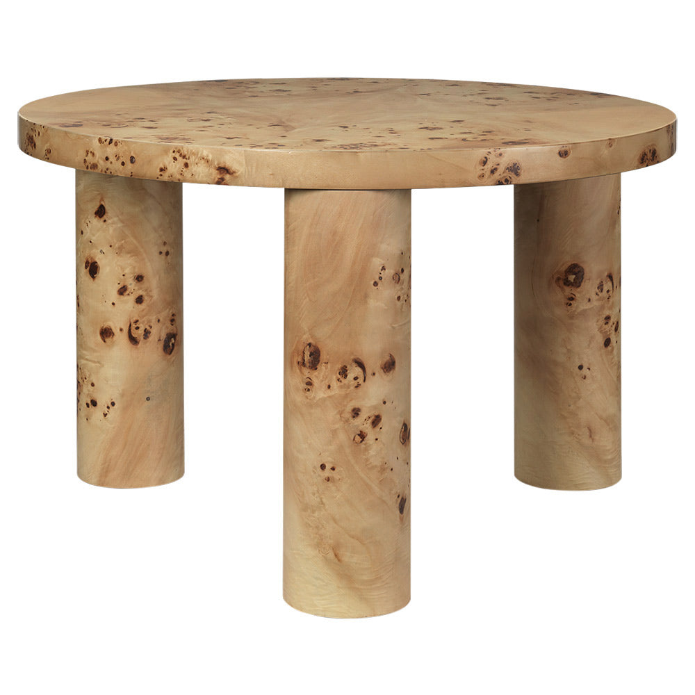Post Small Coffee Table - Poplar Burl Veneer