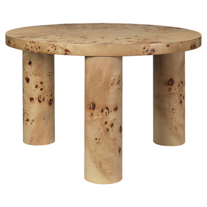 Post Small Coffee Table - Poplar Burl Veneer