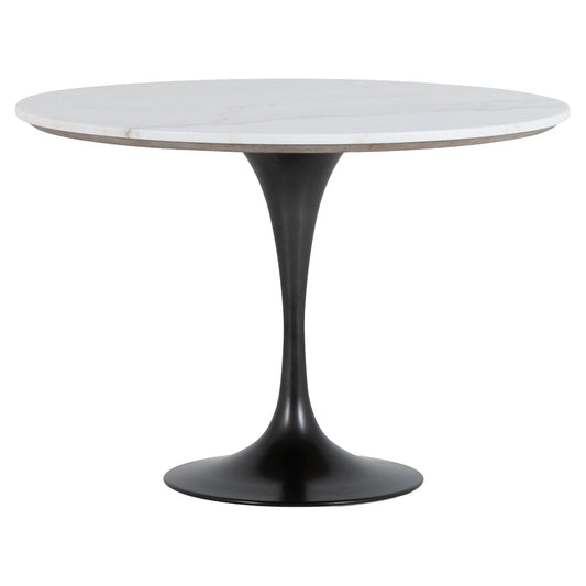 Powell Dining Table - White Marble - 42"W