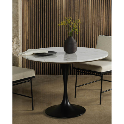 Powell Dining Table - White Marble - 42"W
