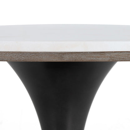 Powell Dining Table - White Marble - 42"W