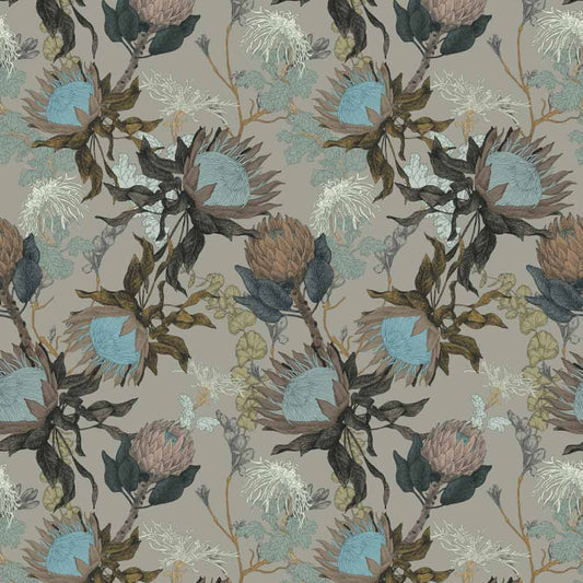 Proteas' Dream Wallpaper - Woodland Gray