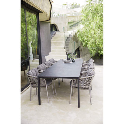 Pure Rectangular Dining Table - Black Linoleum Top, Light Gray Aluminum Base