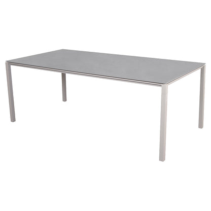 Pure Rectangular Dining Table - Concrete Gray Ceramic Top, Sand Aluminum Base
