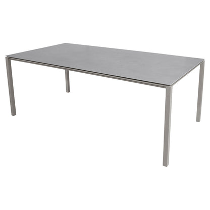 Pure Rectangular Dining Table - Concrete Gray Ceramic Top, Taupe Aluminum Base